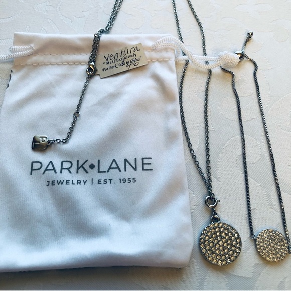 Park Lane Ventura Silver Round Pave Necklace and Bracelet - Picture 11 of 16